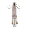 NIUFUNI Plus Size Donna Stivaletti PVC Trasparente Tacchi alti Stivali da pioggia Scarpe da donna Primavera Autunno Peep Toe Botas Mujer 201106