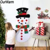 OurWarm Christmas DIY Felt Snowman Year Gift Kids Toys with Ornaments Door Wall Hanging Kit Christmas Decorations for Home 201203