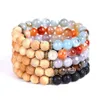 Mode Eis knacken Achat naturstein armband Ätherisches Öl Diffusor holz perlen armbänder für frauen männer mode schmuck