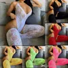 Women One Piece Jumpsuits Sexy Bodysuit Lace Fun Suit Rompers Sleeveless Open Back Deep V-neck Onesise Long Stockings Solid Color Clothes