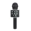 WS858 Luzes de Atualização Profissional Karaokê sem Fio Bluetooth Microfone com Saco Telefone Condensador Microfono Gravar Music Player