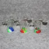 Hookah Glass Ash Catcher med färger Silikonbehållare 14 mm 45 90 ° för silikonbongs kvarts nagelbanger rökverktyg