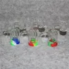 Narguilé 14mm mâle 90 degrés cendrier avec des clous de bangers de quartz et des récipients en silicone de 5 ml pour les conduites d'eau en verre Bongs Oil Rigs Pipe