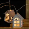 Eenvoudige 1,5 m 10 -stcs LED Kerst Tree House -stijl Fairy Light Led String Wedding Natal Garland Year Christmas Decorations Y201020