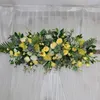 Flores decorativas Grinaldas Flone 1M Casamento Artificial Seda Falso Swag para Casa Festa Arco Backdrop Stand Flower Row Decoração