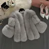 Fashion Artificial Fur M manters Femmes Girls 34 Manchons à manches moelleuses Fourt Furs courtes épaisses épaisses veste à fourrure Pardessue hiver6715564