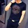 Summer Designer T Shirts For Men Tops Tiger Lion Head Letter Printing T Shirt Mens kläder Kort ärm Tshirt Män toppar White M-2186K