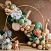 Зеленый воздушный шар, гирлянда, арочный комплект, украшение для дня рождения, детские латексные украшения для сафари в джунглях, детский душ для мальчиков 220217