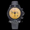 GF XB0180E4 ETA A7750 Automatyczne chronograf wulkan specjalny polimer męski zegarek PVD żółta wybieranie nylon skórzana PTBL super edition pu231h