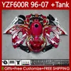 Yamaha Thundercat YZF600R YZF 600R 600 R 1996 1997 1998 1999 Pink Red 2000 2001 Vücut 86NO.168 YZF-600R 96 02 03 04 05 06 07 YZF600-R 96-2007 Fairing