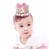 Baby Flower barn pannband flickor söta födelsedag pannband nyfödda hårband kron tillbehör prinsessan party glitter hår glitter k7910251