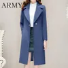 Elegante Damen Slim Windjacke Winter Warm Zweireiher Langer Graben Plus Größe Koreanische Frauen Gepolsterter Mantel Tunika Kleidung Rot 201218