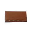 25pcs Lot GA PU Faux Leather Wallets Scalloped Purses Long Money Bag Clutches Brown Black Pink Mint Color DOM106389