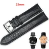 wholesale 22mm Black/Brown Genuine Leather Watchband Calfskin Strap with Pin buckle for A*R*24333 A*R*24447