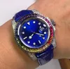 Роскошные часы Top Classic Watch Candy Coland Diamond Mens Watch Automatic Mechanical 40 -мм радужные радужные пешеходные часы Leat4081353