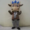 Halloween Brown Cow Mascot Costume Top qualité Cartoon Anime thème personnage Adultes Taille Noël Carnaval Fête D'anniversaire Tenue De Plein Air