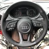 För AUDI A4L A1 A3 A5 A6L Q3 Q5 Q7 S3 S5 TT DIY Custom Leather Suede Hand-Sewn Steering Wheel Cover Car Interior Tillbehör