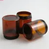 24 x 250g Empty Amber Cosmetic Cream Containers Jars 250cc 250ml for Cosmetics Packaging Plastic Bottles With Metal Lidshigh qualtity