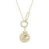 925 Sterling Silver Hangers Kettingen voor Vrouwen Bohemian Gold Chain Coin Paar Uzun Kolye Collar Mujer Bizuteria Damska Q0531