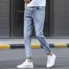 Mäns Jeans Vår Höst 2021 Trendig Brand Stretch Självodling Koreansk Casual Light-Colored Teenagers Pencil Pants1