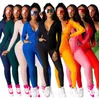 Women Tracksuit Zipp Jacket Pants Hooded Female Outfits Solid Color Yoga Cardigan Leggings 2 piece jogger sets ZYY312