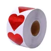 500st Red Heart Shape Labels Valentinsdag Pappersförpackning Klistermärke Candy Dragee Bag Presentförpackning Bag Glitter Sticker RRD13180