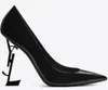 Женщины Luxurys дизайнеры классические буквы металлические каблуки сандалии обуви реальная картина натуральный кожаный ремешок высокие каблуки обувь сумка свадебное платье насосы красное дно с коробкой