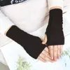 Gants tricotés au Crochet pour femmes, manches courtes, chauds, demi-doigt, sans doigts, nouvelle collection hiver 2020