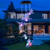 New Design 2v Solar Intelligent Light Control Design and Color Shell Butterfly Wind Chime Corridor Decoration Colorful Light