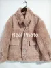 O cisalhamento feminino de ovelha falsa mantém quente com cordas compostas de pêlo composto de lã de lã de lã de tosquinho rosa 201214