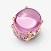 Ny ankomst 100% 925 Sterling Silver Pink Oval Cabochon Charm Fit Original European Charm Armband Fashion Jewelry Accessories186L