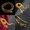 1MM 18K Gold Plated Snake Chains 16-30 Inch Golden smooth Lobster clasp necklace For women&Ladies Fashion Jewelry In Bulk 287 G2