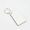 Sublimering Blank Trä Keychain Pendant Portable 60 * 40 * 3mm Dubbelsidig termisk överföring Nyckelkedja DIY Keyring Creative Gift Supplies