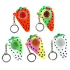 Smoking pipes New Strawberry Shape Silicone Hand Pipes with Glass bowl Colorful Dab Rig Bubbler