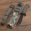Top Quality Outdoor Survival Straight Knife 12C27 Black Coated Tanto Point Blade FRN Handle Fixed Blade Knives With ABS+Nylon Sheath