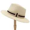 6 Kolor Summer Women Men Słaska Słokowa kapelusz z szerokim brzegi panama kapelusz na plażę Fedora Jazz Hat Size 56-58cm A0154-XSJ Y200602