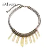 Resin pendant necklace PU leather cord choker necklaces transparent resin bib statement necklace bijoux femme Y200323