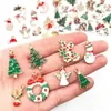 Charms Metal Christmas Wisiorek Ozdoby Koraliki Do Biżuterii Dokonywanie DIY Bransoletka Kolczyki Xmas Prezent Drzewo Elk Santa Claus Snowman