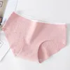 3PC's Underwear Algodão Stripes Seamless Stries Soild Color Skin- Friendly Lingerie Mulher Panty Low Cintura M-XL Plus Size 220311