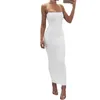 Casual jurken zomer maxi jurk zwart bodycon vrouwen slank strak effen kleur Y2K mouwloze backless sexy lange partij sling