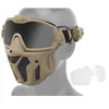 Outdoor Airsoft Shooting Face Protection Gear Tactical Paintball Mask with PC Goggles Fan NO03-317