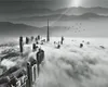 Romantiskt landskap 3d tapet Nordic Conception Cloudy City Far Mountain Scenery Vardagsrum Sovrum Väggcovering 3D Bakgrund