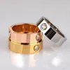 6mm vendita anelli d'amore in acciaio inossidabile per donna uomo gioielli coppie fedi nuziali con zirconi cubici logo bague femme