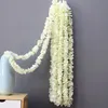 100pcs/lot Elegant White Orchid Wisteria Vines Flower Each Strip 1 Meters Long Silk Artificial Flowers Wreaths For Wedding Party Decoration