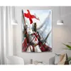 Knight Templar Flag Banner Poliester 96 * 144 cm Hang On The Wall 4 Przelotki Niestandardowe flagi Kryty Dekoracja Inspirująca Wall Decor