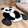 Panda Impresso Tapete Adorável Criança Carpete Cowhide Faux Couro De Couro NonsLip Antislip Esteira 94x100cm Animal Print 201214