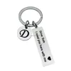 Drive safe English Initial key rings Stainless Steel Tag keychain holders handbag hangs women men fashion jewelry will and sandy gift