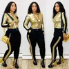 Plus Size Sequin Tracksuit Mulheres Duas peças Conjunto Top e Calças Suites Suites Casual 2 Peça Sweatsuit Matching Women Sets11