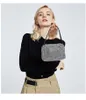 Deri Çanta 2022 Yeni kadın Lüks Çanta Pırıltılı Elmas Mini Marka Zinciri Messenger Çanta ile