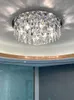 Plafoniere Lampadario rotondo di lusso cromato per soggiorno Camera da letto moderna Lampada di cristallo Grandi decorazioni per la casa Lampade a led